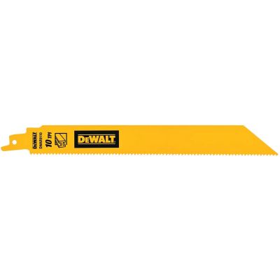 DWTDWAR9110 image(0) - DEWALT 9 In Bi-Metal Reciprocating Saw Blade 10 TPI (5 Pack)