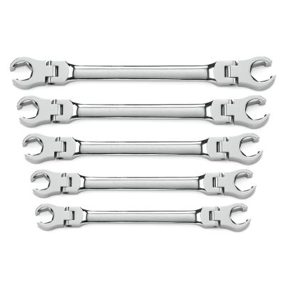 KDT81910 image(0) - GearWrench 5 Piece Flex Head Flare Nut SAE Wrench Set