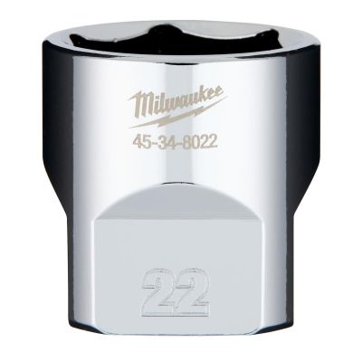 MLW45-34-8022 image(0) - Milwaukee Tool 3/8" Drive 22mm Socket