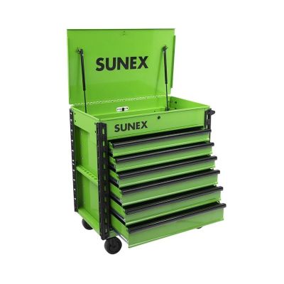 SUN8057XTLG image(0) - SUNEX Premium Full Drawer Service Cart - Lime Green