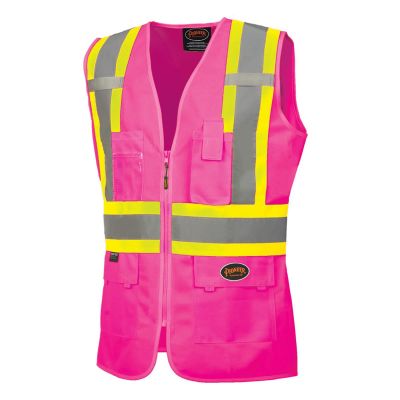 SRWV1021840U-2XL image(0) - Pioneer Women's Custom Fit Hi-Vis Mesh Back Safety Vest  - Color:  Pink  - Size: 2XL