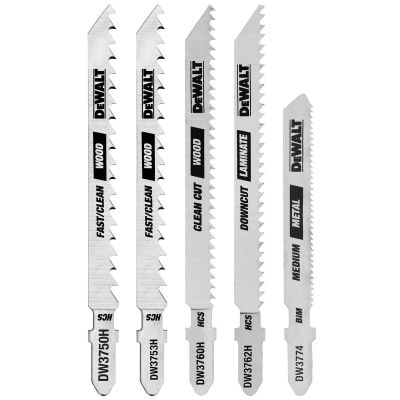 DWTDW3795H image(0) - DEWALT Jigsaw Blades Set, T-Shank, 5-Piece
