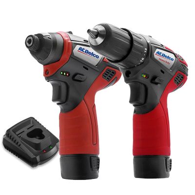 ACDARI12105-K5 image(0) - ACDelco ACDelco ARI12105-K5 G12 Series 12V Cordless Li-ion 3/8" 2-Speed Drill Driver & �"? Impact Driver Combo Tool Kit with 2 Batteries