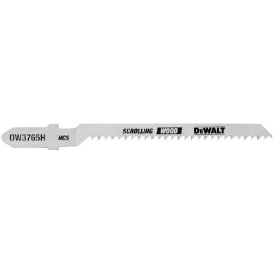 DWTDW3765H image(0) - DEWALT 3-Inch 12 Tpi Trim/Coping Hcs T-Shank Jig Saw Blade (5-Pack)