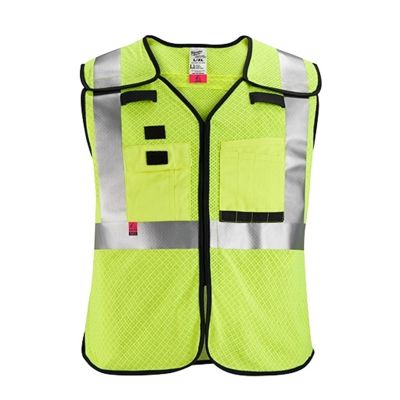 MLW48-73-5212 image(0) - Milwaukee Tool AR/FR Cat. 1 Class 2 Breakaway High Visibility Yellow Mesh Safety Vest - L/XL (ANSI/CSA)