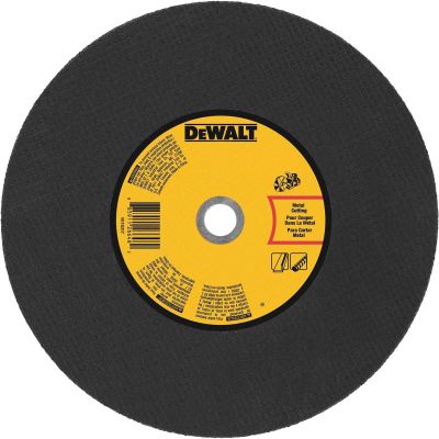 DWTDWA8031 image(0) - DEWALT 14 In x 1/8 in Aluminum Oxide Abrasive Chop / Cut-Off Blade with 20 mm Arbor For Metal Cutting (1 Pack)