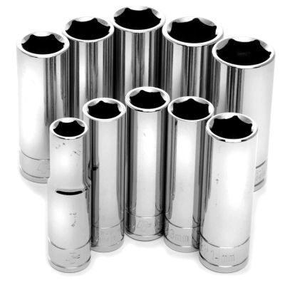 WLMW38402 image(0) - Wilmar Corp. / Performance Tool 10 Piece 3/8" Drive Metric Deep Socket Set