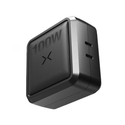 NOCX100B image(0) - NOCO Company XGrid X100 100W USB-C 2-Port Charger with GaN Fast Charging - Black