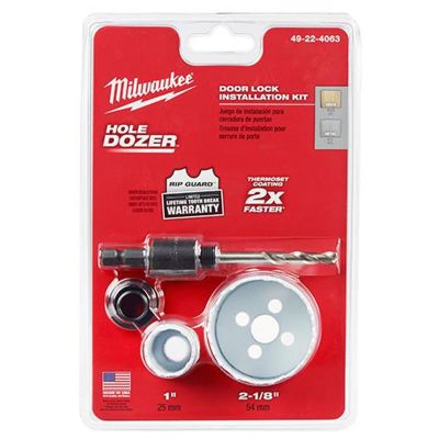 MLW49-22-4063 image(0) - Milwaukee Tool HOLE DOZER Door Lock Hole Saw Kit