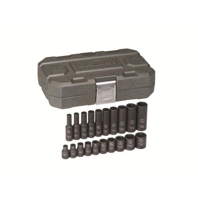 KDT84900 image(0) - GearWrench 20 Piece 1/4 Inch Drive 6 Point Standard & Deep Impact SAE Socket Set