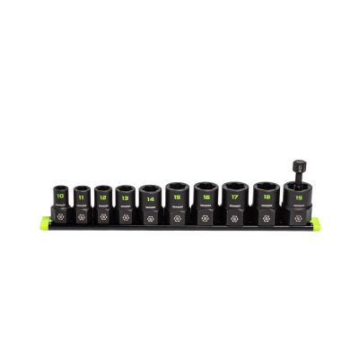 GETXBM10S image(0) - Grip Edge Tools 10-PC 3/8" Drive Metric RPT Socket Extractor set (Standard Length)