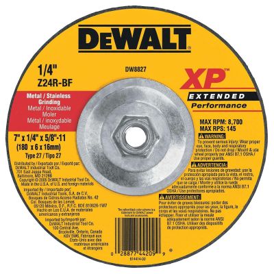 DWTDW8827 image(0) - DEWALT 7-Inch By 1/4-Inch By 5/8-Inch-11 Xp Grinding Wheel