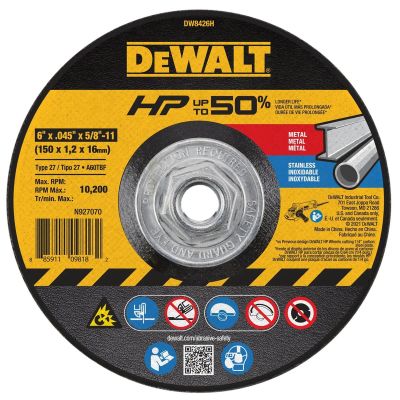DWTDW8426H image(0) - DEWALT Metal Cutting Wheel, 5/8-11 Arbor, 6-Inch By 0.045-Inch