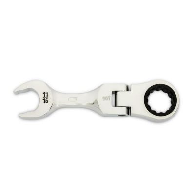 KDT86876 image(0) - GearWrench 11/16 Inch 90-Tooth 12 Point Stubby Flex Combination Ratcheting Wrench