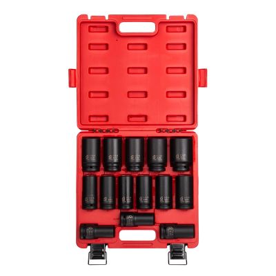 SUN4638 image(0) - SUNEX 14 Pc. 3/4" Drive Deep SAE Impact Socket Set