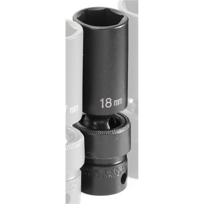 GRE1018UMD image(0) - Grey Pneumatic 3/8" DRIVE X 18MM DEEP UNIVERSAL