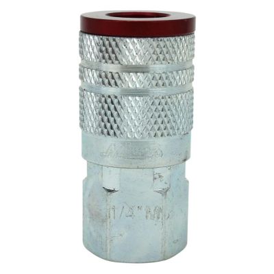 MIL715MC image(0) - Milton Industries ColorFit Couplers, M-style Red, 1/4-inch NPT Female,
