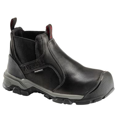 FSIA7341-9.5W image(0) - Avenger Ripsaw Romeo Series - Men's Mid-Top Slip-On Boots - Aluminum Toe - IC|EH|SR|PR - Black/Black - Size: 9.5W