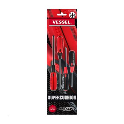 VES7304JSPB image(0) - Vessel Tools SUPER CUSHION JIS Screwdriver 4PCS. Set