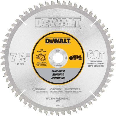 DWTDWA7758 image(0) - DEWALT 60 Teeth Aluminum Cutting 5/8-Inch Arbor, 7-1/4-Inch