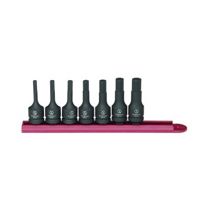 KDT84913 image(0) - GearWrench 7 Piece 3/8 Inch Drive Hex Bit Impact SAE Socket Set