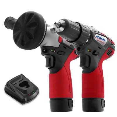 ACDARS1212-K6 image(0) - ACDelco ACDelco ARS1212-K6 G12 Series 12V Cordless Li-ion 3' Mini Polisher & 2-Speed 3/8"? Drill Driver Combo Tool Kit with 2 Batteries