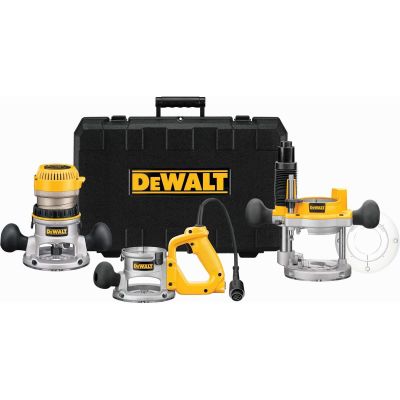 DWTDW618B3 image(0) - DeWalt 2-1/4 HP (Maximum Motor HP) Three Base Router Kit