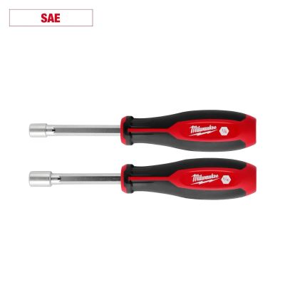 MLW48-22-2442 image(0) - Milwaukee Tool 2pc SAE HollowCore Nut Driver Set