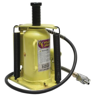 ESC10446 image(0) - ESCO Yellow Jackit 20 Ton Air/Manual Bottle Jack (Welded Base)