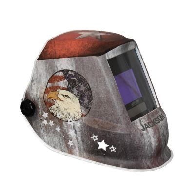 JCK47103 image(0) - Jackson Safety Welding Helmet - Auto Darkening - Nylon - 3.94" x 2.36" Viewing Area - Shade 4/5-13 Variable ADF 1/1/1/1 - 370 Speed Dial Headgear - Freedom Graphics