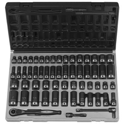 GRE81659CRD image(0) - Grey Pneumatic 3/8" Drive 59 Piece Fractional & Metric Duo-Socket Set - 6 Point