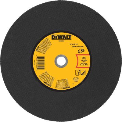DWTDWA8032 image(0) - DEWALT 12 In x 1/8 in Aluminum Oxide Abrasive Chop / Cut-Off Blade with 1 in Arbor For Metal Cutting (1 Pack)