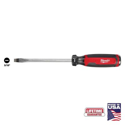MLWMT208 image(0) - Milwaukee Tool 5/16 Inch Slotted 6 Inch Cushion Grip Demolition Screwdriver (USA)