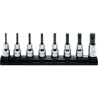 KKNRS3025Z-8-L50 image(0) - Ko-ken USA RS3025Z/8-L50 3/8 Sq. Dr. 8 Piece Z-Series TORX&Acirc;&reg; Bit Socket set T20-T55