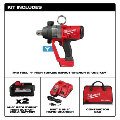 MLW2867-22 image(0) - Milwaukee Tool M18 FUEL 1 Inch High Torque Impact Wrench with ONE-KEY Kit