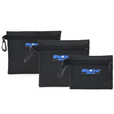 BLBBBTB13 image(0) - BluBird Work Gear - Multi - Purpose Clip - on Zippered Poly Bags, 3 Pack