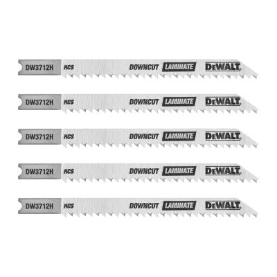 DWTDW3712H image(0) - DEWALT Jigsaw Blades, Laminate Down Cutting, U-Shank, 4-Inch, 10-Tpi, 5-Pack