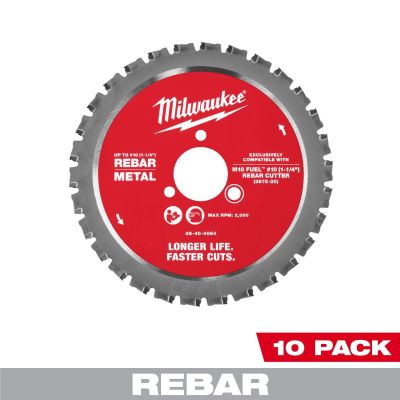 MLW48-40-4068 image(0) - Milwaukee Tool Number 10 (1-1/4 inch) Rebar Cutting Blade - 10 PK