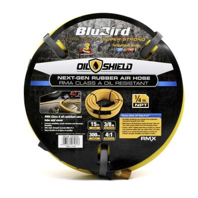 BLBOS3815 image(0) - BluBird OilShield Rubber Air Hose Assembly 3/8" x 15'