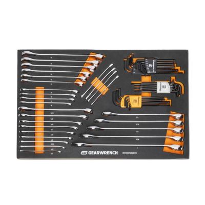 KDTGWMSCWS6SAEMM image(0) - GearWrench 59 Piece 6 Point Combination Wrench and Hex Key Set in Foam Storage Tray