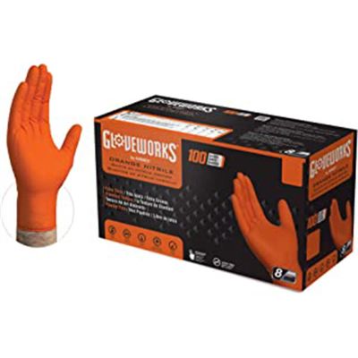 AMXGWON44100 image(0) - Gloveworks HD Orange Nitrile Gloves Medium