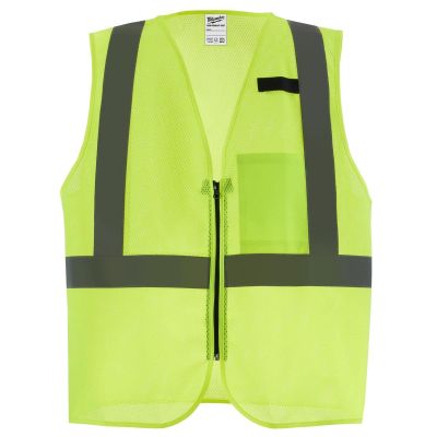 MLW48-73-2253 image(0) - Milwaukee Tool Class 2 High Visibility Yellow Mesh One Pocket Safety Vest - 2X/3X (ANSI/CSA)