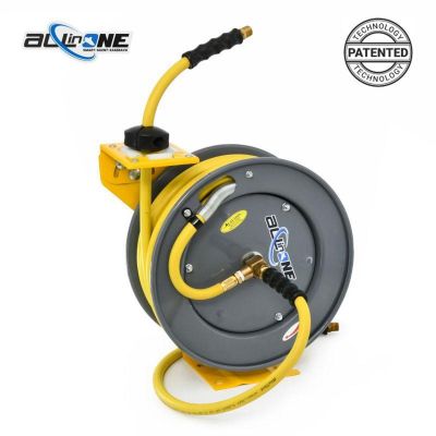 BLBOSRHD3850-AIO image(0) - BluBird OilShield Rubber All - In - One 3/8" x 50' Air Hose Reel Heavy Duty Single Arm Assembly