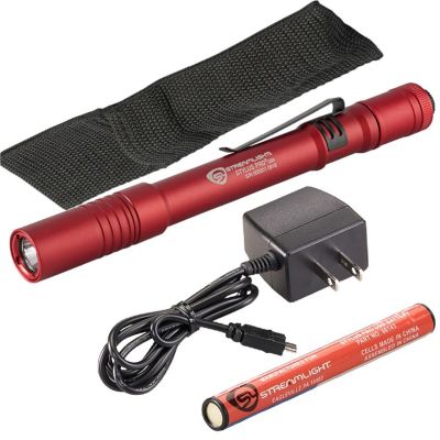STL66136 image(0) - Streamlight Stylus Pro USB LED 350 Lumen Penlight with 120V AC Charge Cord - Red