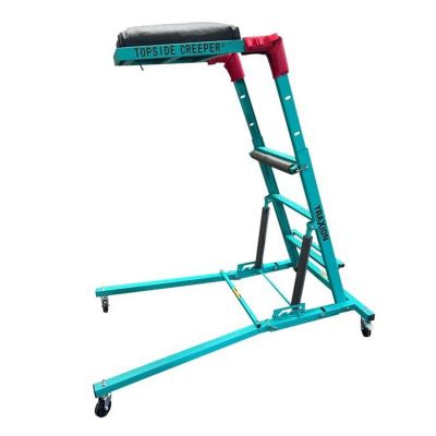 TRX3-109 image(0) - Traxion 3-106 Quality Economy Topside Creeper - Aqua with Expanded Metal Steps and Velcro Stomach Pads with Tool Loops