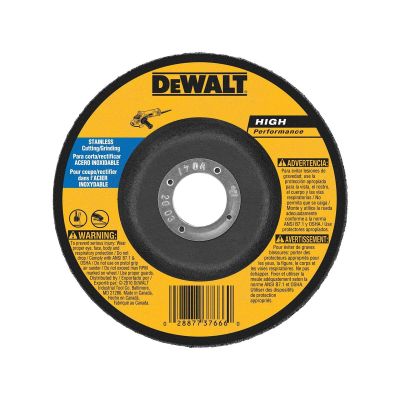 DWTDW8457 image(0) - DEWALT 6-Inch By 1/8-Inch T27 Stainless Steel Cutting/Grinding Wheel, 7/8-Inch Arbor