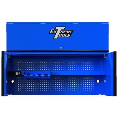 EXTRX552501HCBLBK image(0) - Extreme Tools Extreme Tools RX Series Professional 55"W x 25"D Extreme Power Workstation&reg; Hutch Blue, Black Drawer Pulls