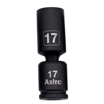 AST78344M08 image(0) - Astro Pneumatic 17MM 3/8 Inch Drive Mid-Length Pinless Universal Impact Socket - Metric