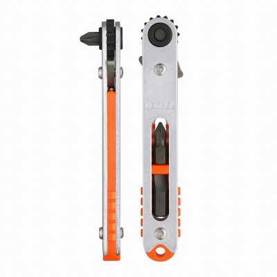VESTX76U image(0) - Vessel Tools Extra Low-Profile Bent-up Head Ratchet Screwdriver with Extra Low-Profile Bits