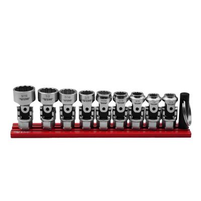 VIMDDSUJ400 image(0) - VIM Tools 9 PC. 12-PT DUAL DRIVE STUBBY UJ SAE SOCKET SET - 1/4&rdquo; X 11MM DR.